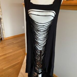 Black Cutout Swimsuit Cover Up Dress